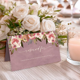 Ophelia Cottagecore Dusty Pink Floral Wedding Platzkarte