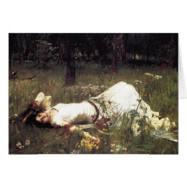 Ophelia, die auf der Wiese liegt