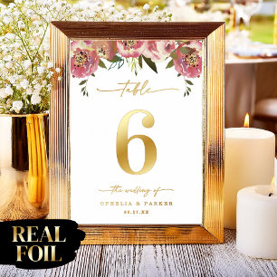 Ophelia Elegante Ral Goldfolie Hochzeit Tischnumme Foliendrucke