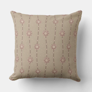 Ophelia-Floral-Beatenketten Streifen Beige Kissen