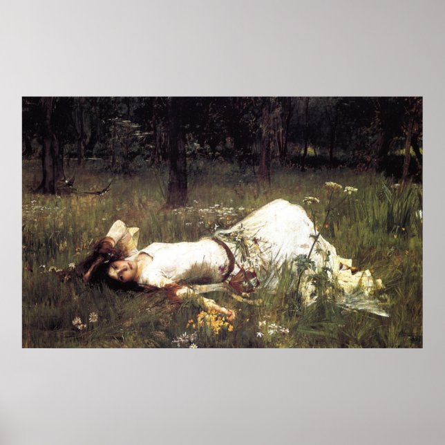 Ophelia liegt auf der Wiese Poster (Vorne)