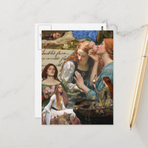 Ophelia Mixed Media Collage Postkarte