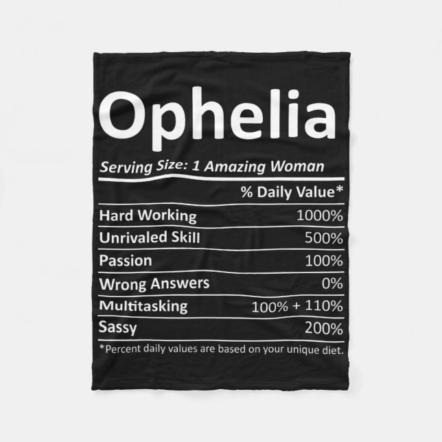 Ophelia Nutrition Personalisiert Name Funny Christ Fleecedecke (Vorderseite)