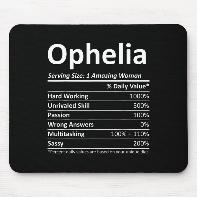 Ophelia Nutrition Personalisiert Name Funny Christ Mousepad (Vorne)