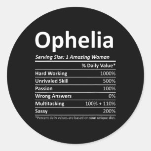 Ophelia Nutrition Personalisiert Name Funny Christ Runder Aufkleber