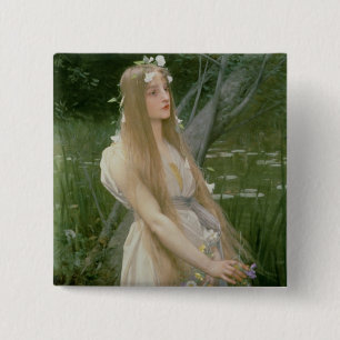 Ophelia (Öl auf Leinwand) Button