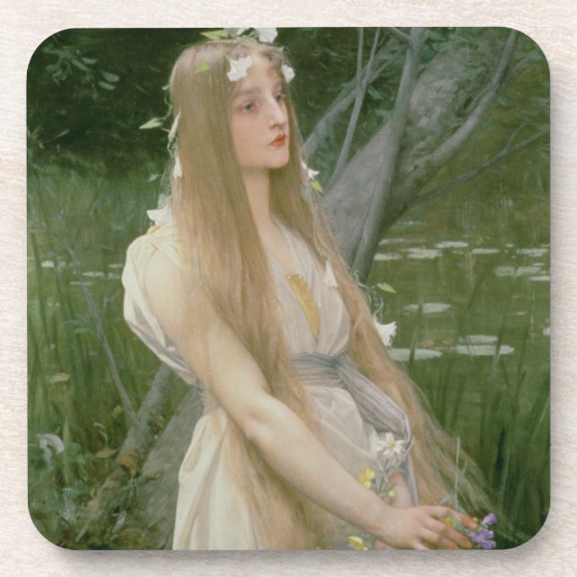 Ophelia (Öl auf Leinwand) Untersetzer (Vorderseite)