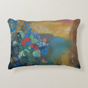 Ophelia unter den Blumen von Odilon Redon Dekokissen