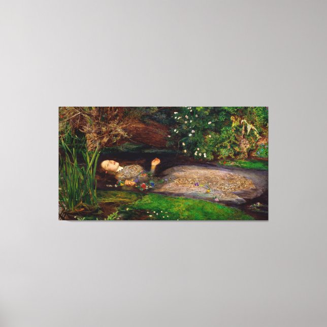 Ophelia von John Everett Millais (1851) Leinwanddruck (Vorderseite)