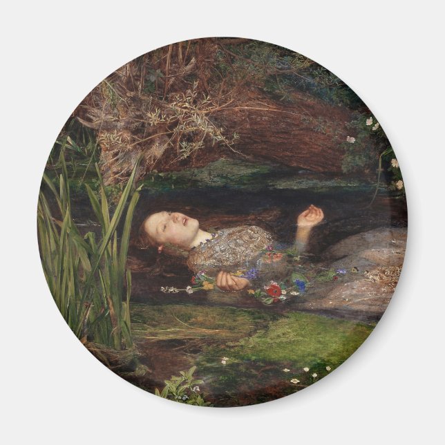 Ophelia von John Everett Millais Magnet (Vorne)