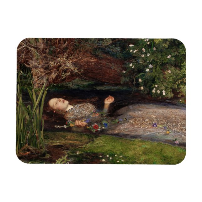 Ophelia von John Everett Millais Magnet (Horizontal)