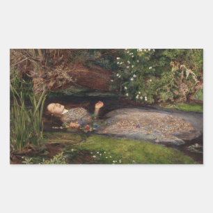 Ophelia von John Everett Millais Rechteckiger Aufkleber