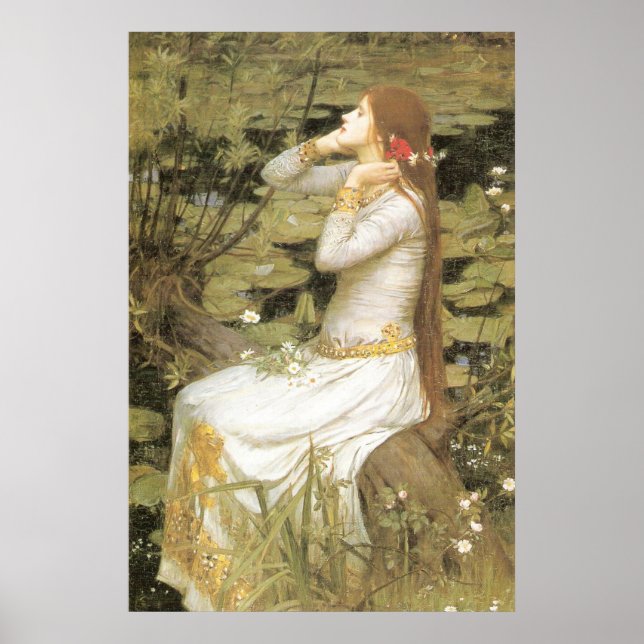 OPHELiA, von John William Waterhouse, 1894 Poster (Vorne)
