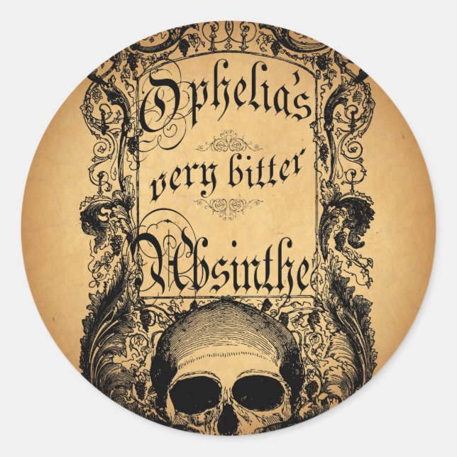 Ophelie ist sehr bitter Absinth Runder Aufkleber (Vorderseite)