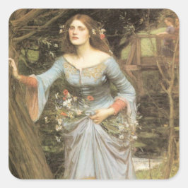 Ophelie mit Bouquet Quadratischer Aufkleber