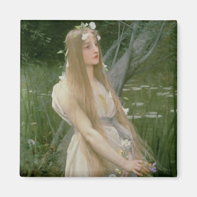 Ophelie (Öl auf Leinwand) Magnet (Vorne)