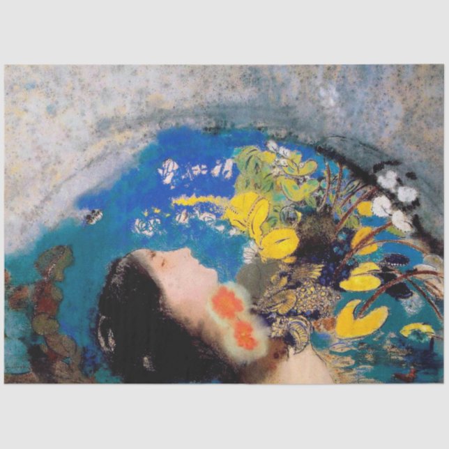 Ophelie, Redon Seidenpapier (Vorderseite)