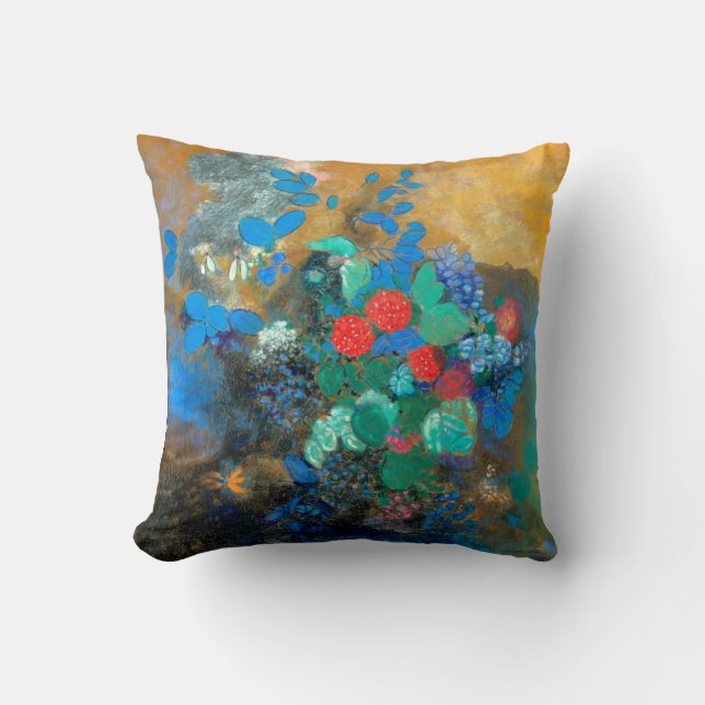 Ophelie unter den Blume, Redon Kissen (Vorderseite)