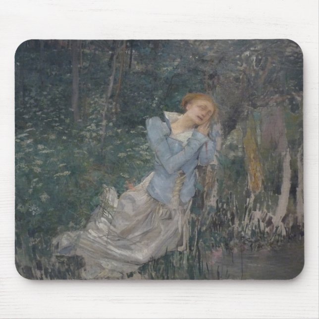 Ophelie (Wehende Frau) (von Jules Bastien-Lepage) Mousepad (Vorne)