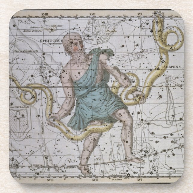 Ophiuchus oder Serpentarius, von 'einem Untersetzer (Vorderseite)