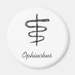 Ophiuchus. Tierkreis-Zeichen. Schwarze Skizze Magnet