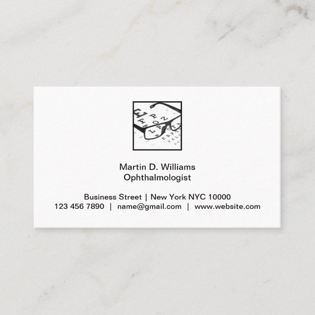 Ophtalmologiste Cartes de visite Médicales (Devant)