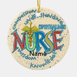 Ophthalmische Krankenschwester Motto Kinderpfleger Keramik Ornament