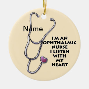 Ophthalmische Krankenschwestern Stethoskop Keramik Ornament