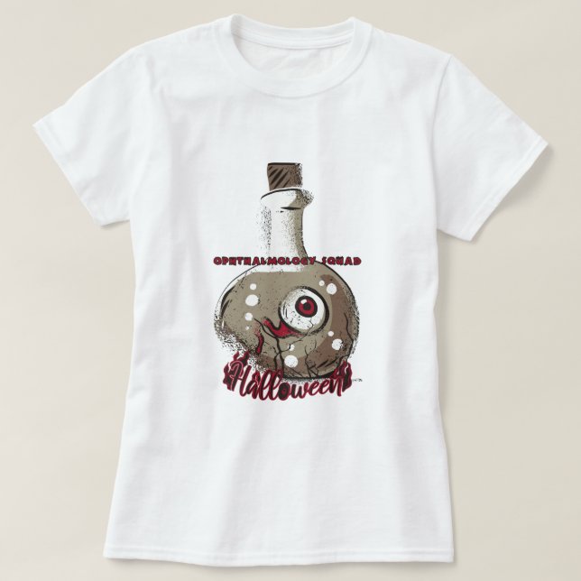 Ophthalmologie-Quadrat - Halloween-Augapall T-Shirt (Design vorne)