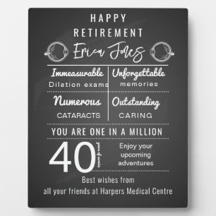Ophthalmologin Rente Geschenk Plaque personalisier Fotoplatte