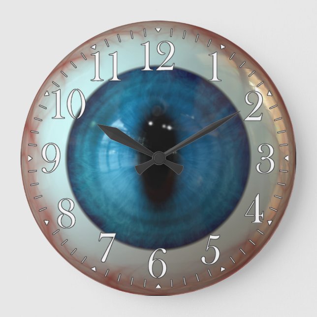 Ophthalmologist-Augenarzt-sonderbare Spaß-blaues Große Wanduhr (Vorderseite)