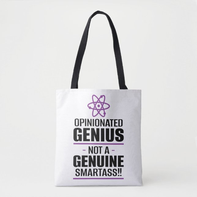 "Opinionated Genius...not a echter Smartass" Tasche (Vorderseite)
