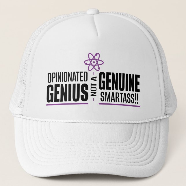 "Opinionated Genius...not a echter Smartass" Truckerkappe (Vorderseite)