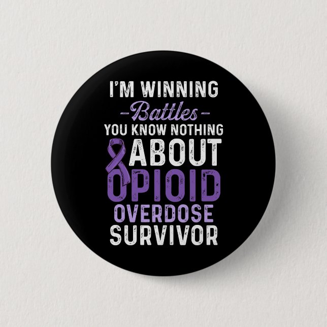 Opioid-Überdosis-Bewusstseins-Krieger Überlebender Button (Vorderseite)