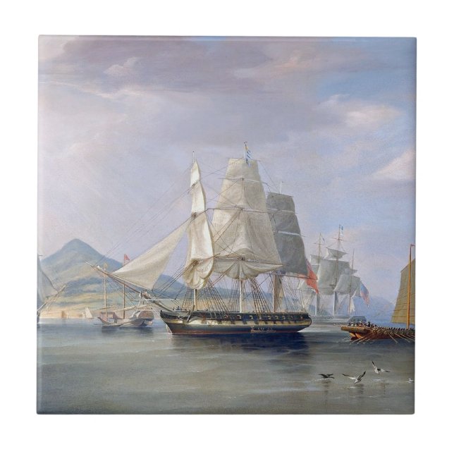 Opium Clipper Ships 1824 Fliese (Vorderseite)