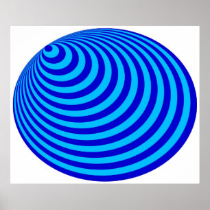 OPkunst-Bullaugen-exzentrisches blaues hellblaues Poster
