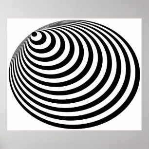 OPkunst-Bullaugen-exzentrisches Schwarz-weißes Poster