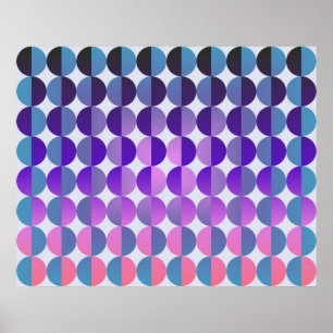 OPkunst-große Kreise durch das halbe Blau lila un Poster