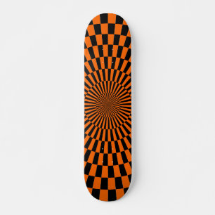 OPkunst-Rad - Orange und Schwarzes Skateboard