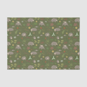 Opossum auf einem Berry Field in Green Seidenpapier
