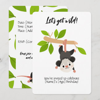 Opossum Birthday Invitation Einladung