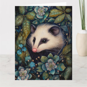 Opossum dans la carte de voeux Brambles