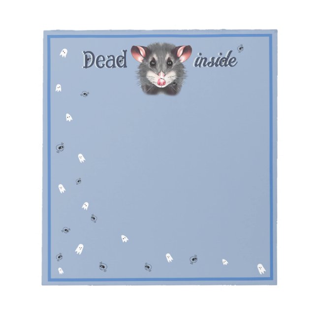 Opossum Dead Inside Ghosts und Skulls Notebook Notizblock (Vorderseite)