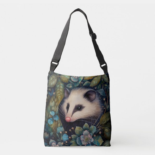 Opossum im Brambles-Crossbody-Beutel Tragetaschen Mit Langen Trägern (Vorderseite)