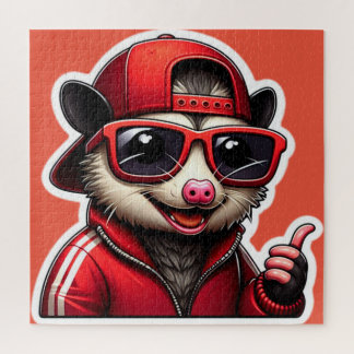 OPOSSUM IM ROTEN TRACK-ANZUG