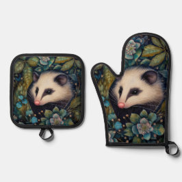 Opossum in den Brambles Ofenhandschuh & Topflappen-Set