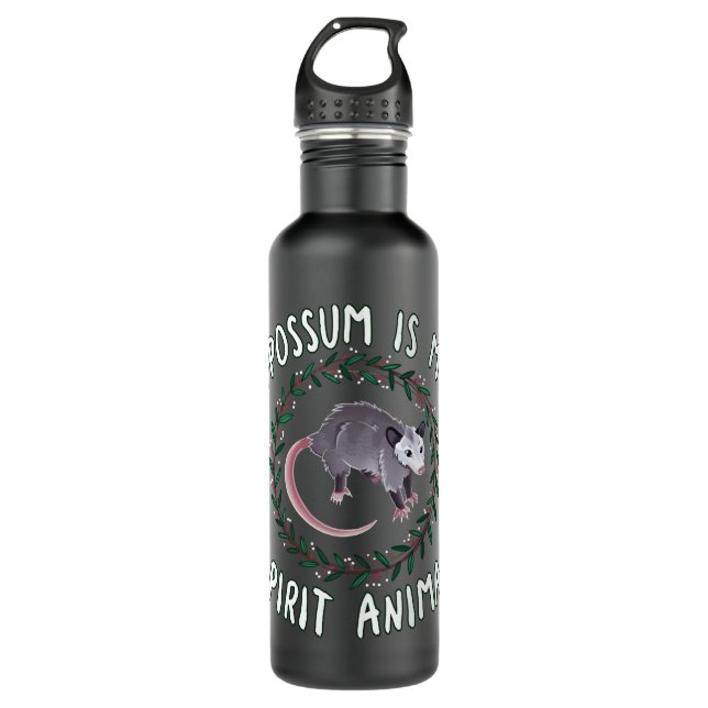 Opossum ist mein Geiststier Edelstahlflasche (Vorderseite)