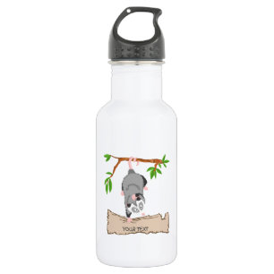 Opossum mit Zeichen Edelstahlflasche