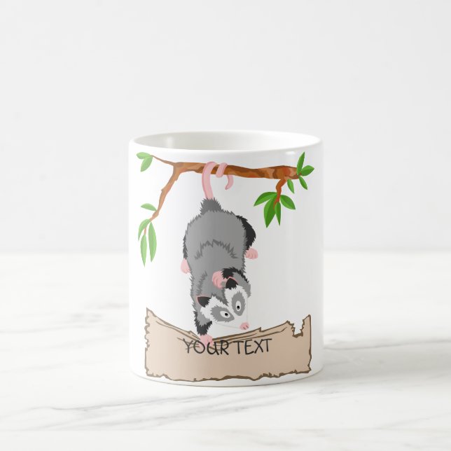 Opossum mit Zeichen Kaffeetasse (Mittel)