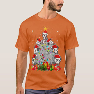 Opossum Possum Christmas Tree Lights Funny Name T-Shirt